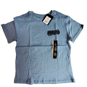 Naruto Blue Crew Neck T-Shirt S(6/7) By Art Class Official Naruto graphic logo